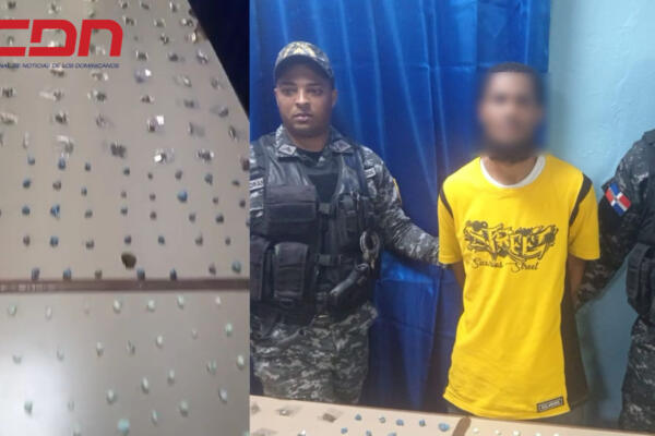 Hombre apresado durante operativo en el sector El Tanque, en Santiago. Foto CDN Digital