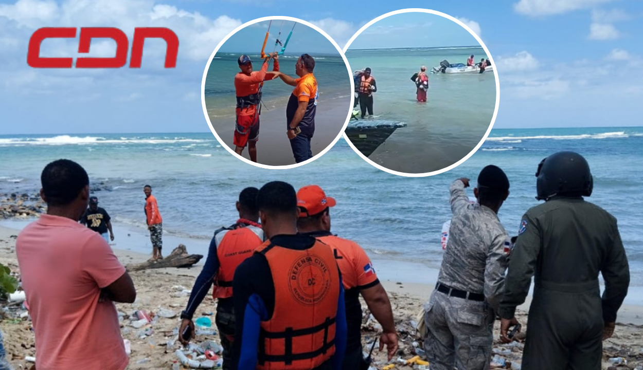 Miembros de la Defensa Civil buscan tres personas desaparecidas en costa atlántica. Foto CDN Digital