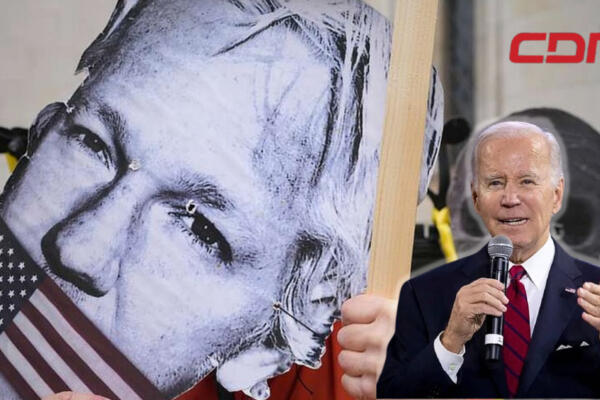 Joe Biden y Assange. Foto: CDN Digital