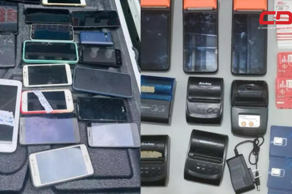 Decenas de teléfonos ocupados durante los allanamientos. Foto CDN Digital