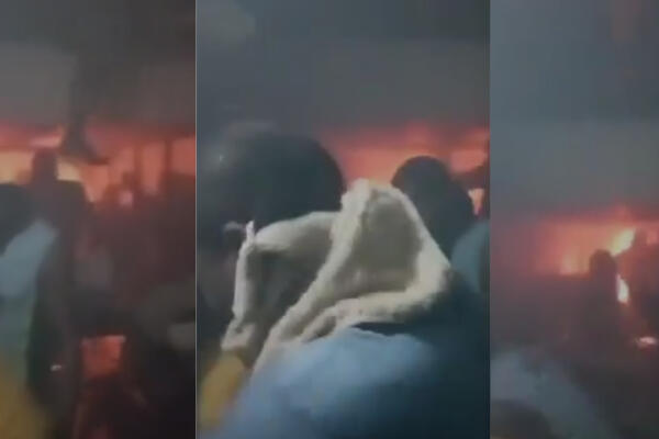 Cárcel preventiva de Higüey en medio del incendio. Foto: CDN digital. 