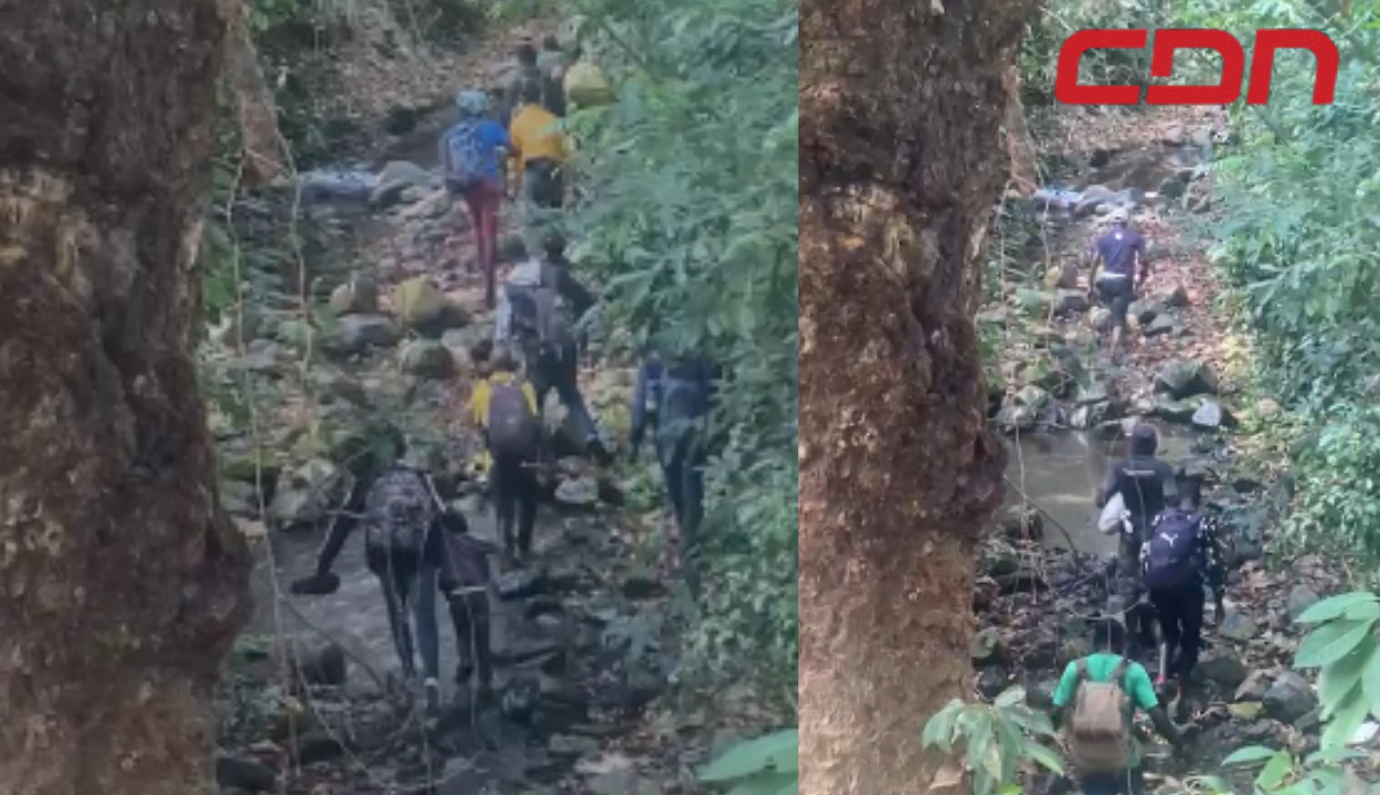 Haitianos cruzando de manera ilegal al país.