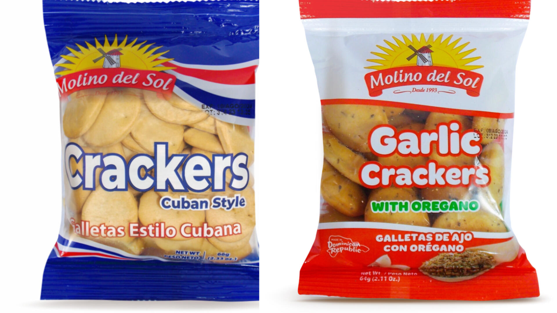 Molino del Sol presenta nuevos empaques: Galletas Cubanas y Ajo con Orégano