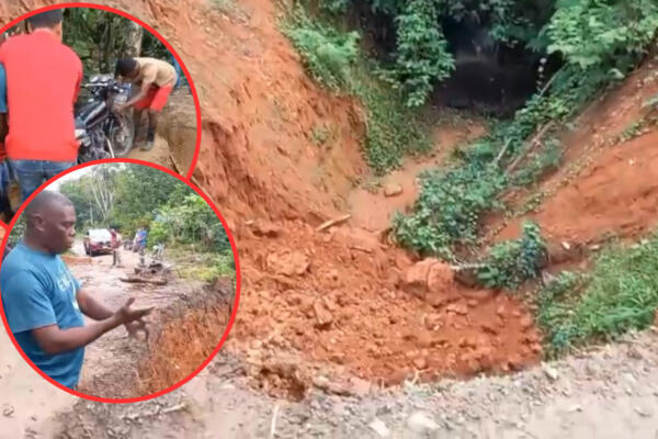 Habitantes de Zambrana en Cotuí exclaman arreglo del puente. Foto: CDN Digital