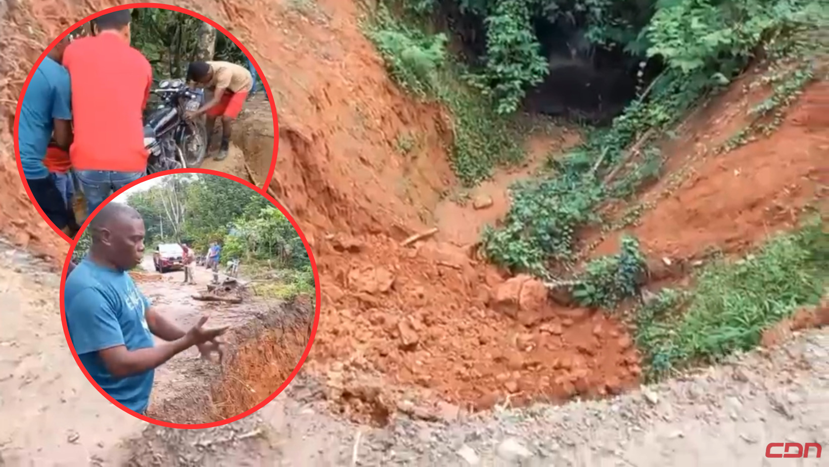 Habitantes de Zambrana en Cotuí exclaman arreglo del puente. Foto: CDN Digital