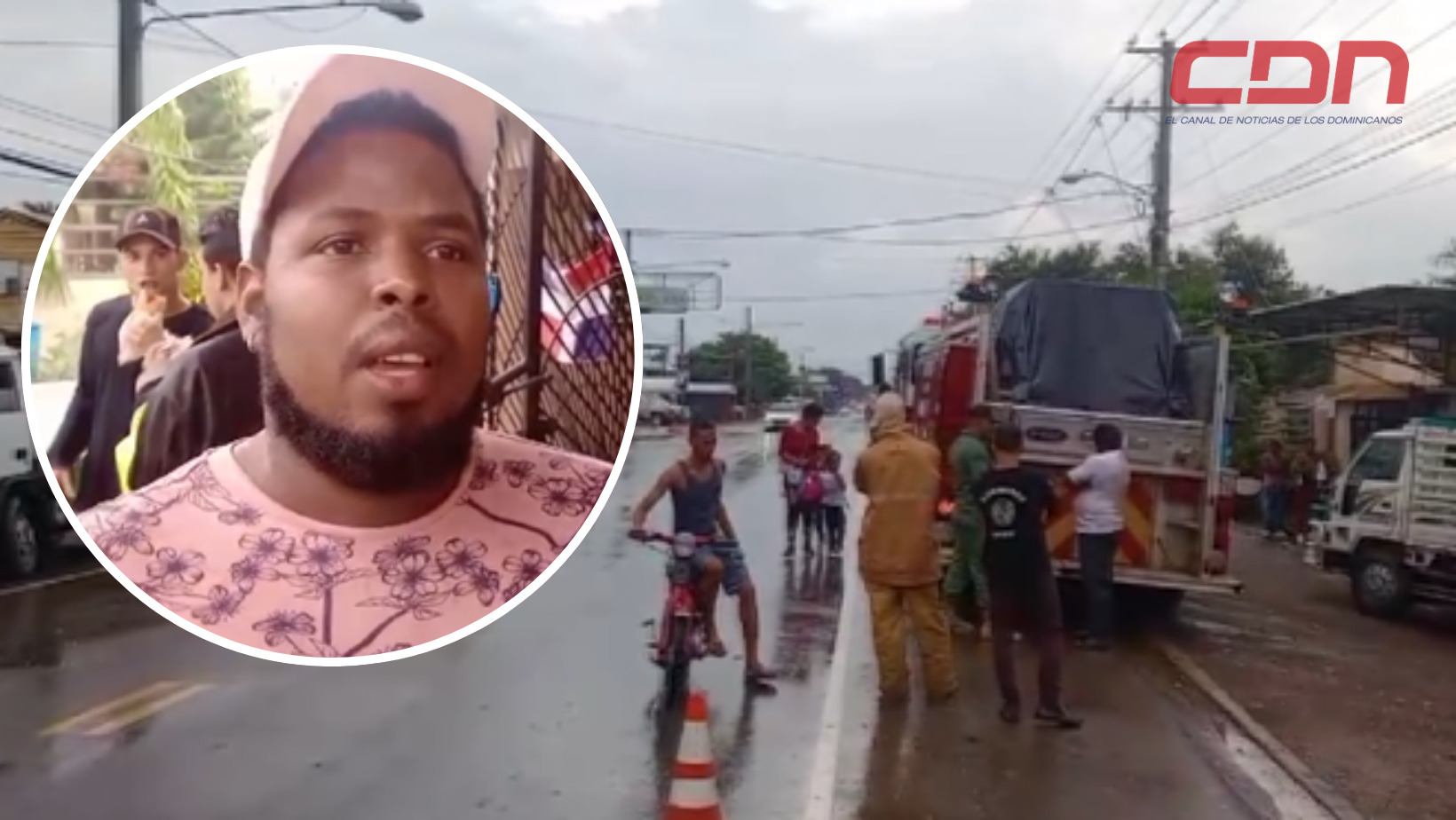 El camión al cual le cayó un cable del tendido eléctrico pertenece al joven Erison Fernández. Foto CDN Digital