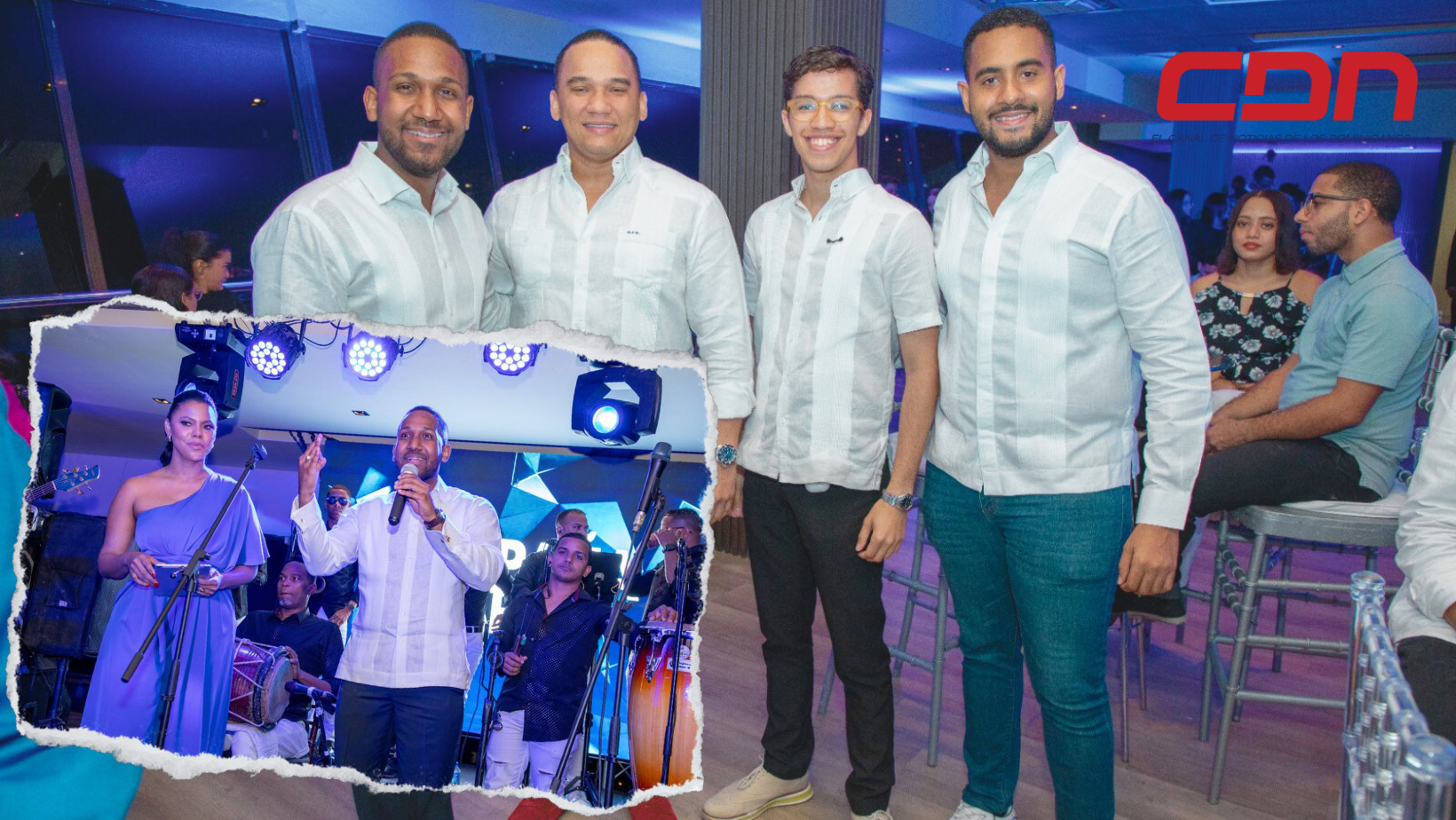 José Francisco Peña Encarnación, hijo de Tony Peña Guaba, quien estuvo apoyándolo en el lanzamiento. Foto CDN Digital