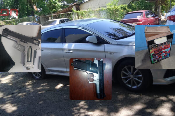 PN arresta a dos hombres que asaltaron a mano armada y atacaron miembros policiales en Tamboril, provincia Santiago. Foto: CDN Digital