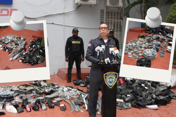 PN detiene a cinco hombres por robar accesorios de vehículos en distintas operaciones desplegadas por agentes adscritos al DICRIM. Foto: CDN Digital 
