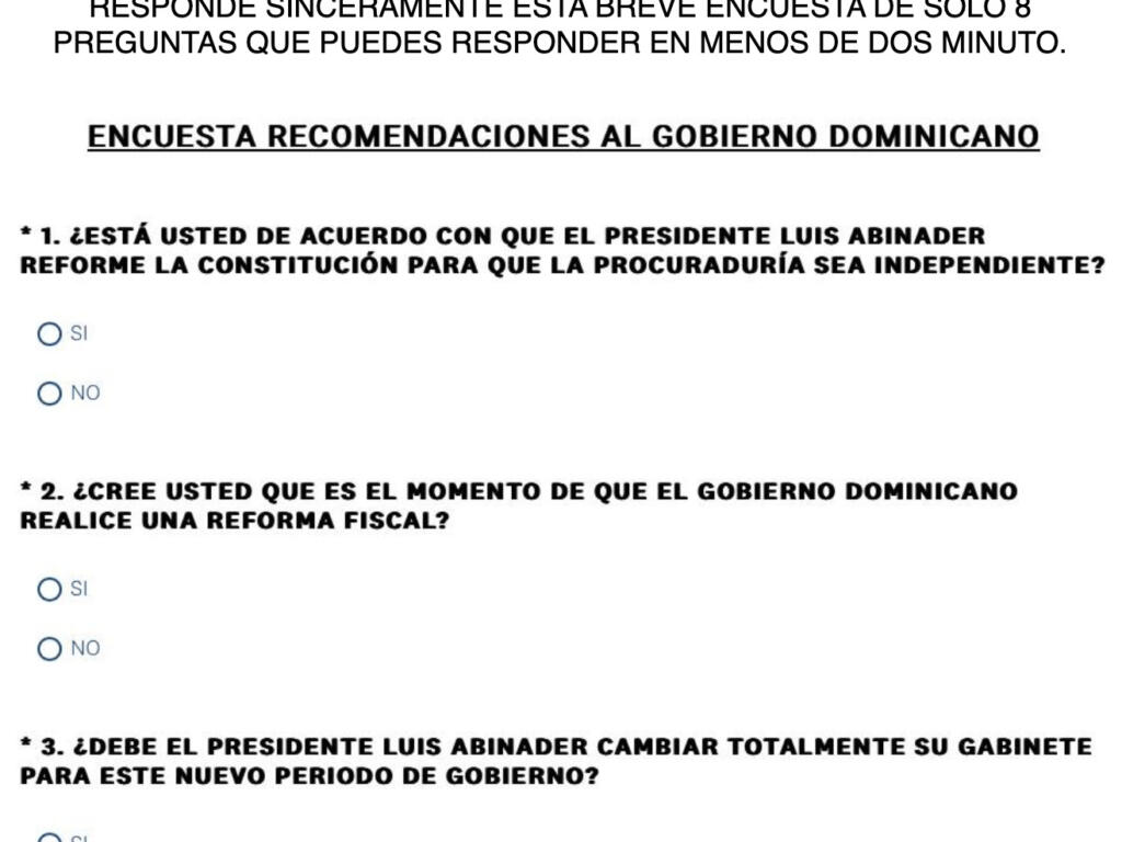 Comienza a llegar encuesta toma pulso de reformas constitucional
