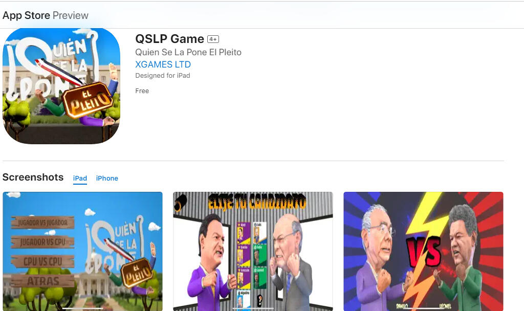 Juego de pelea de políticos dominicanos en la App Store