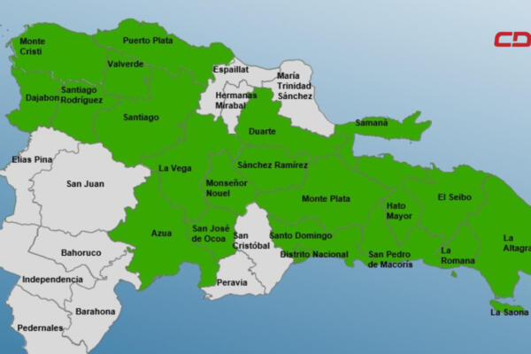 COE mantiene 21 provincias en alerta verde por vaguada