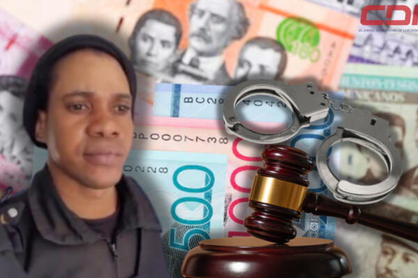 Hombre apresado por extorsión a nacionales haitianos en Santiago. Foto CDN Digital