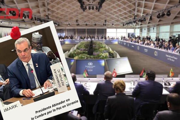 Presidente Abinader durante su intervención en la sesión de trabajo sobre seguridad alimentaria de la Cumbre por la Paz en Ucrania