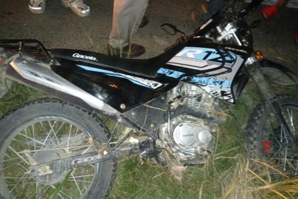 Motocicleta involucrada en el accidente