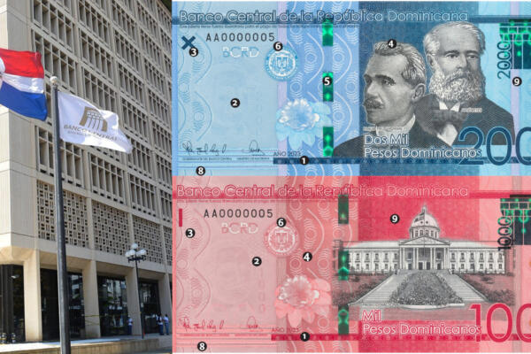 Billetes de RD$2,000.00 y RD$1,000.00 Foto: fuente externa