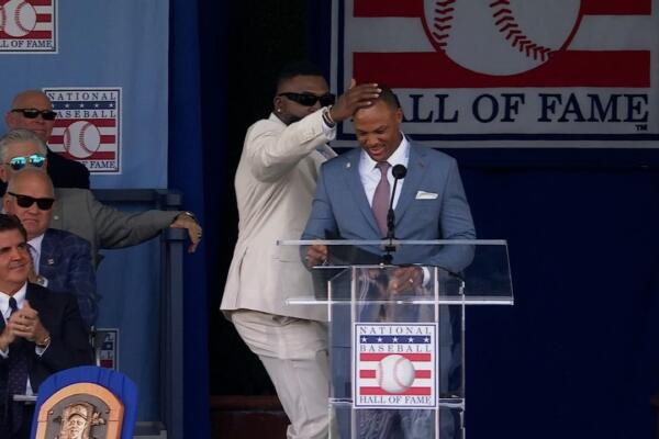 Momento en el que David Ortiz recuerda que a Adrian Beltré no le gusta que le toquen la cabeza