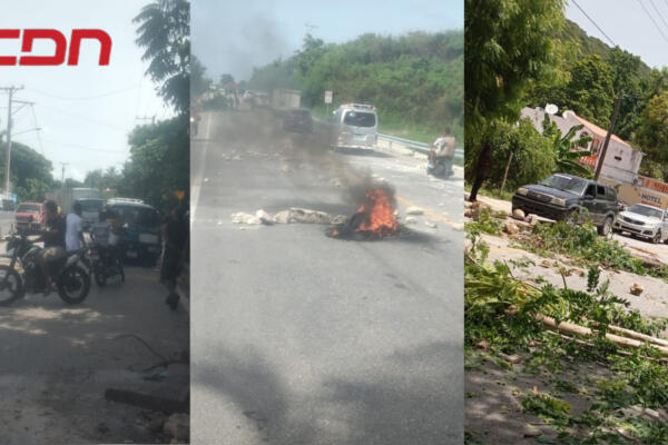 Protestas por falta de agua en Barahona. Foto: CDN Digital 
