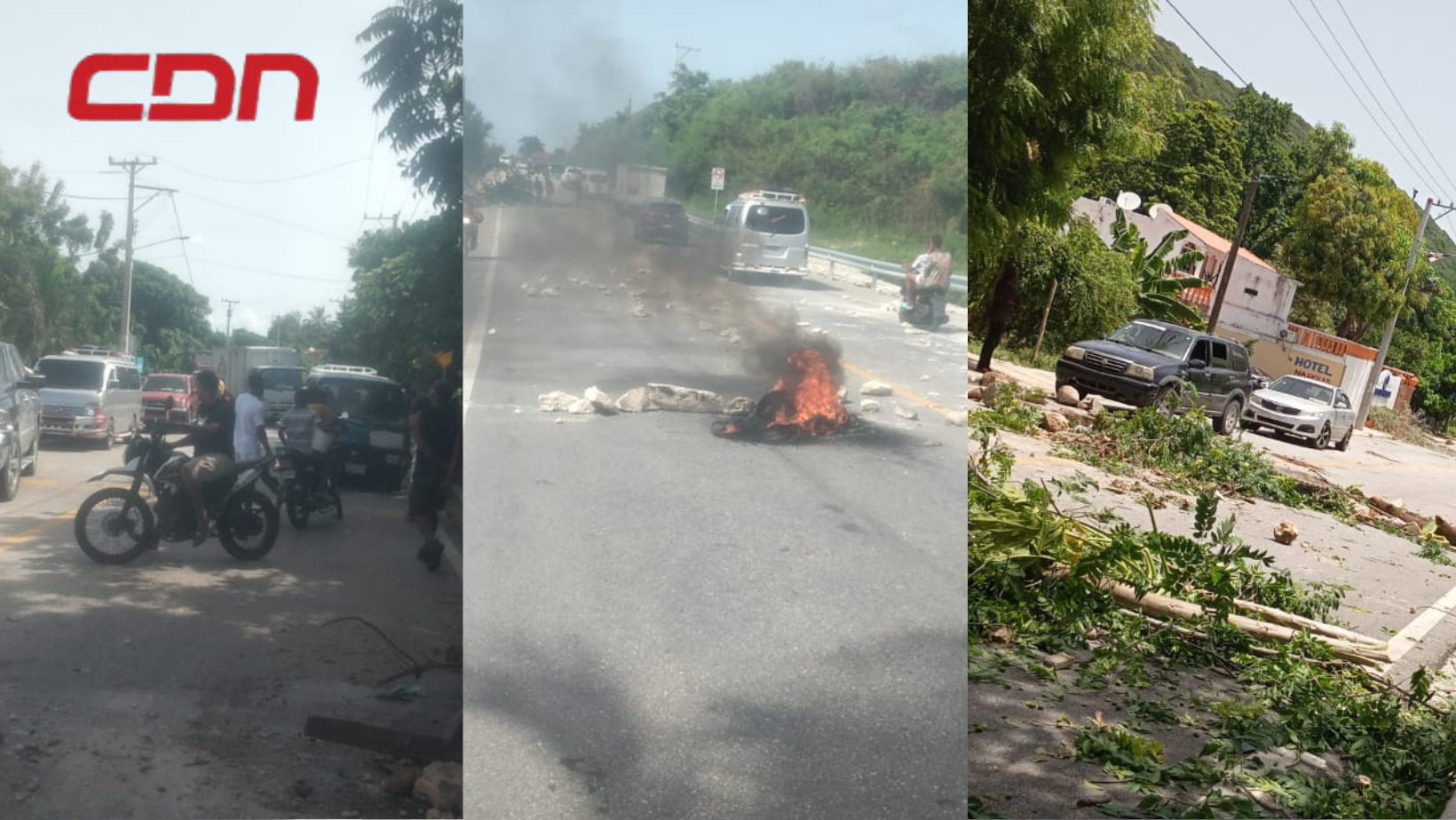 Protestas por falta de agua en Barahona. Foto: CDN Digital