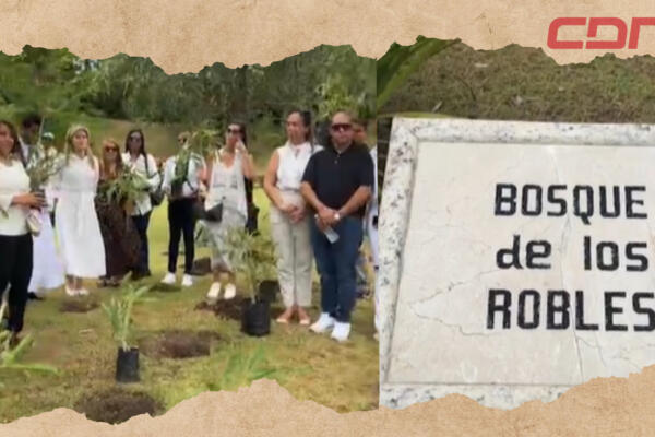 Parque Cementerio Puerta del Cielo en actividad de siembra de robles en honor a los padres. Foto CDN Digital