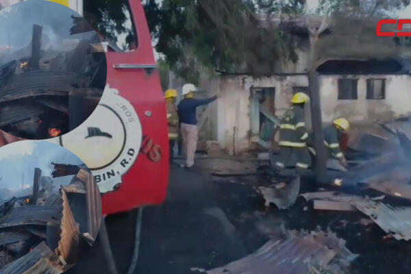 Voraz incendio destruye barracón en Montecristi
