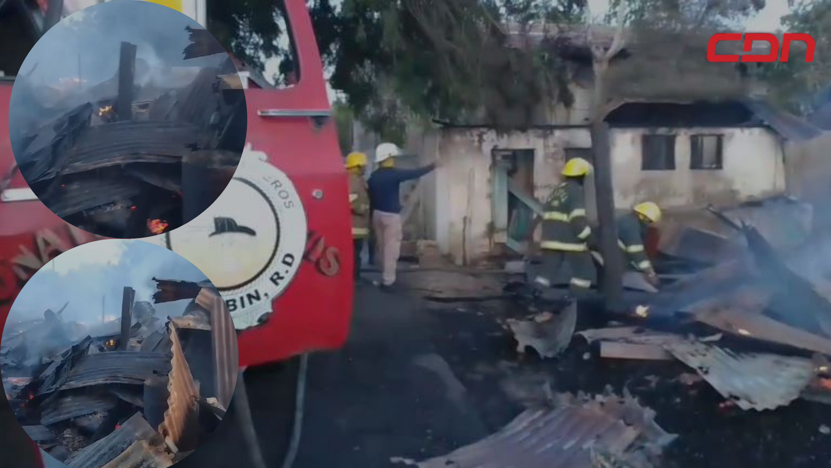 Voraz incendio destruye barracón en Montecristi