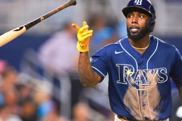 Randy Arozarena llegó a los Rays de Tampa vía cambio desde los Cardenales de San Luis previo a la temprada 2020 de Grandes Ligas.