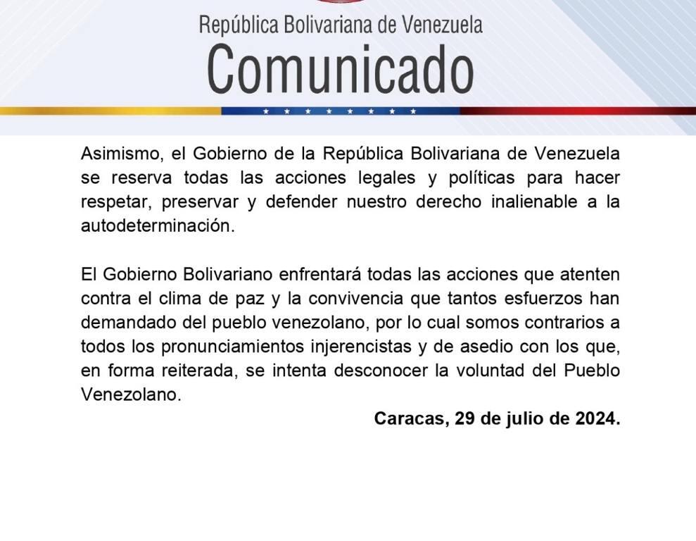 Venezuela anuncia retiro de su personal diplomático en RD