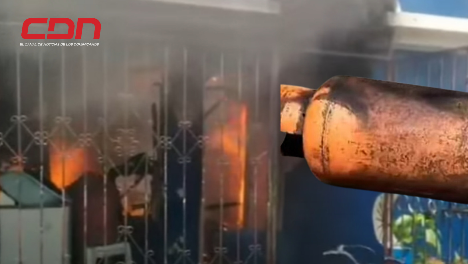 El hecho se produjo en Barrio Chico, La Vega cuando según vecinos una mujer estaba cocinando y el taque de gas explotó. CDN Digigtal
