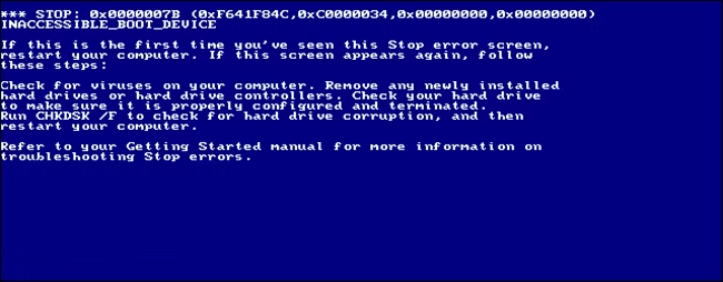 La "pantalla azul de la muerte": selló de la caída global de Windows