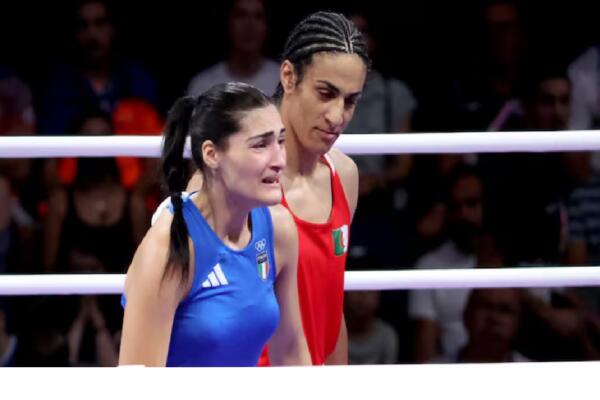 La pelea se detuvo en el primer round, luego de que una boxeadora italiana recibiera un gole y esta abandona por dudas del genero de su rival.