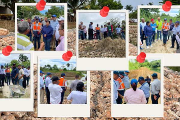 Director del Indrhi junto a autoridades y comunitarios de Nagua. Foto CDN Digital