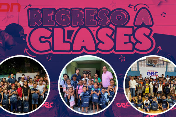 Fundación GBC Farmacias entregando útiles escolares. 