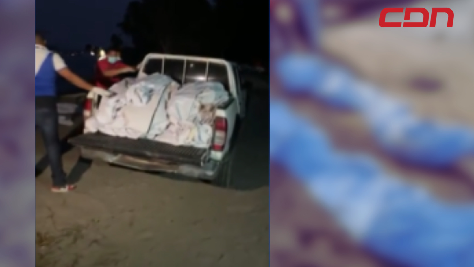 Osamentas transportadas en una camioneta en Gaspar Hernández.