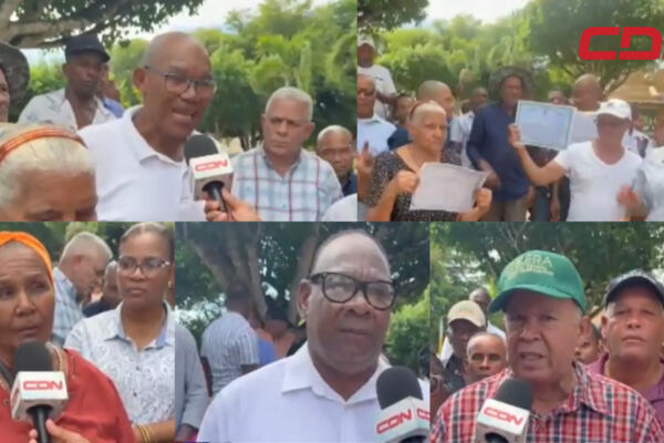 Parceleros se manifiestan contra personas con pretensiones de expropiación de sus terrenos.