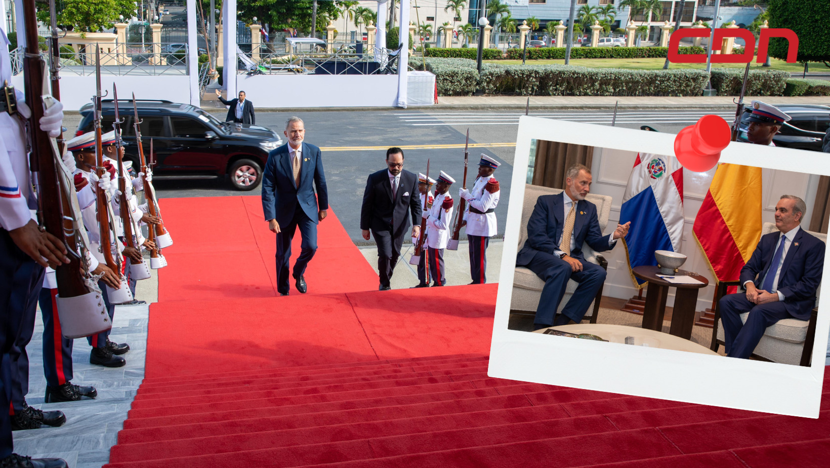 Presidente Luis Abinader junto al Rey de España, Felipe VI. Foto CDN Digital