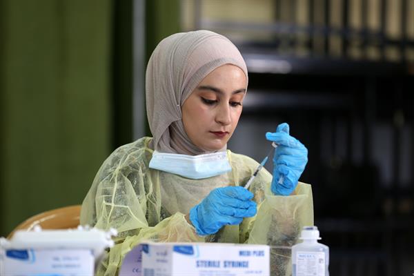 Jornada de vacunación en Gaza. EFE