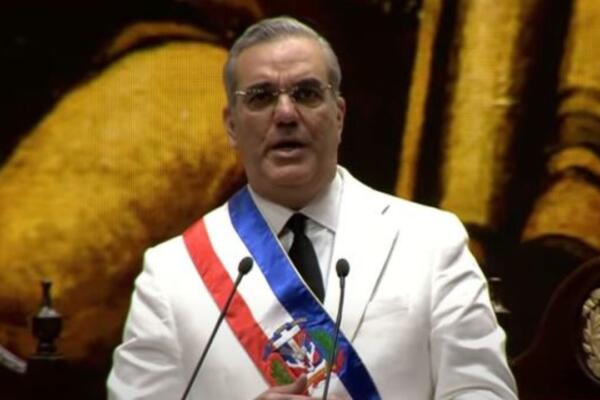 Durante su discurso de redición de cuentas de su primer Gobierno y toma de posesión. Foto: Fuente externa 