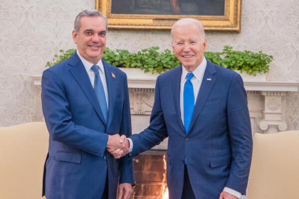 Presidente Luis Abinader, junta al mandatario estadounidense Joe Biden.