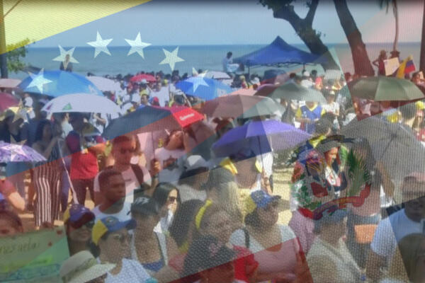 Venezolanos en RD expresan desde Güibia su rechazo a Nicolás Maduro