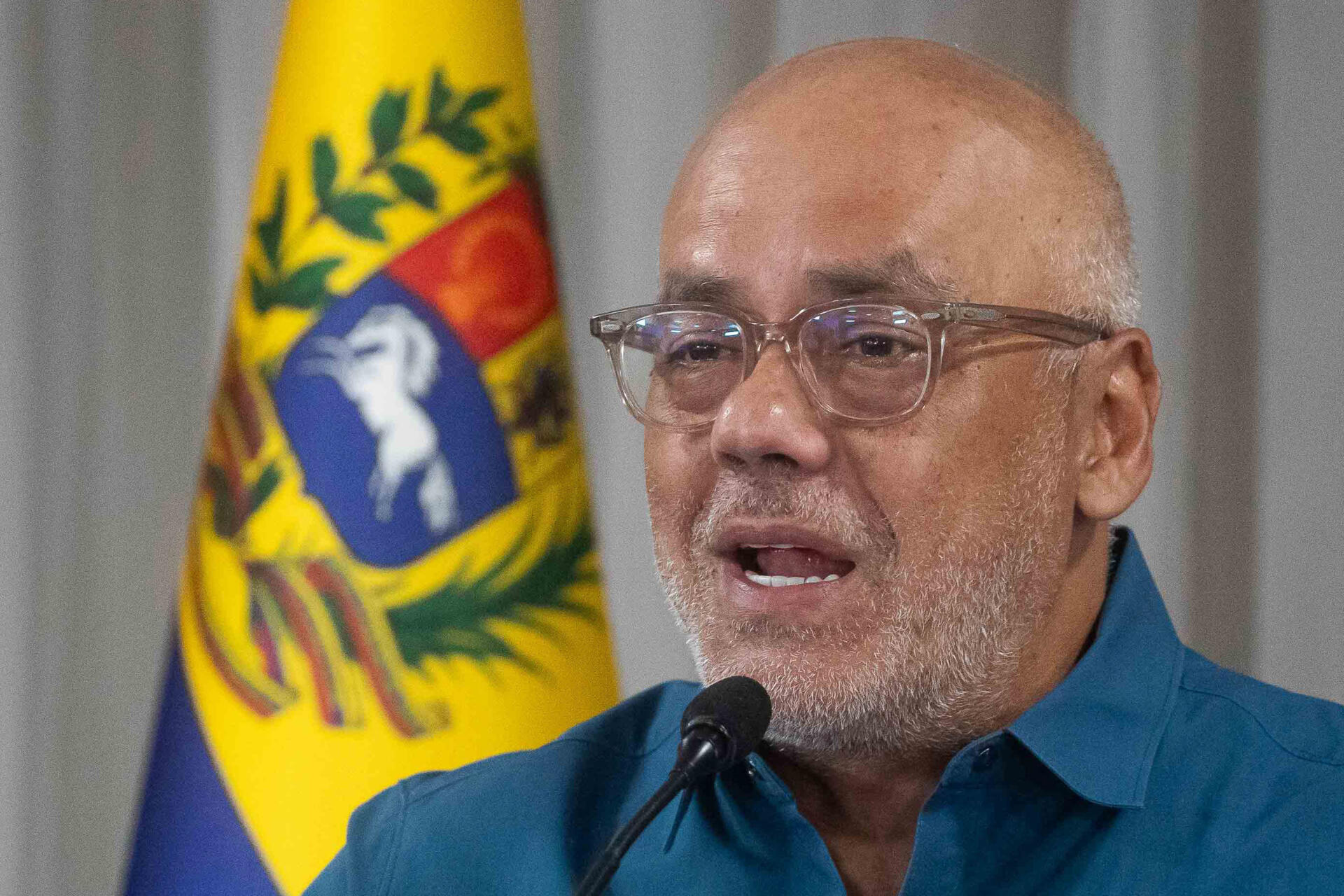 Fotografía de archivo del presidente del Parlamento venezolano y jefe de campaña del chavismo, Jorge Rodríguez