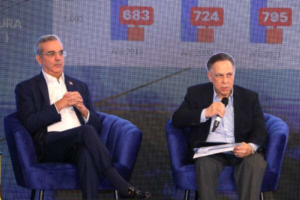 Presidente Abinader junto a Celso Marrancini. 
Foto: fuente externa
