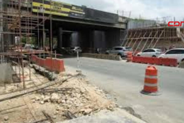 Avanzan los trabajos en el KM9 de la Autopista Duarte