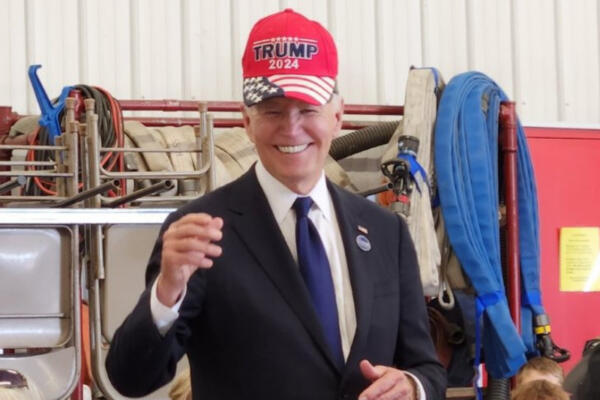 ¿Biden con una gorra de Trump? La imagen sorprendente en una campaña estadounidense sin precedentes 