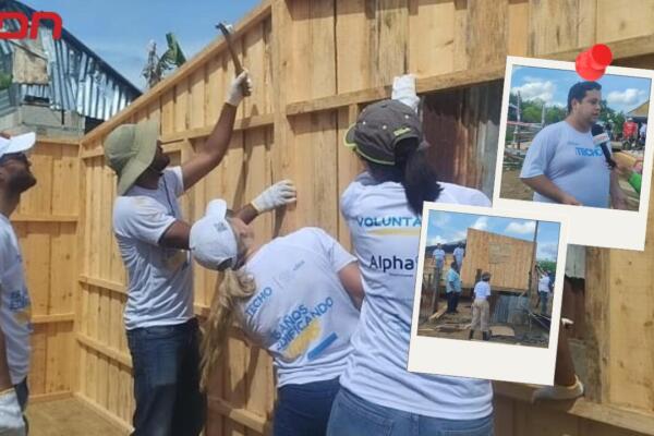 Fundación TECHO realiza una jornada de construcción de 20 viviendas para familias vulnerables en el sector Ciudad de Dios en Los Alcarrizos.