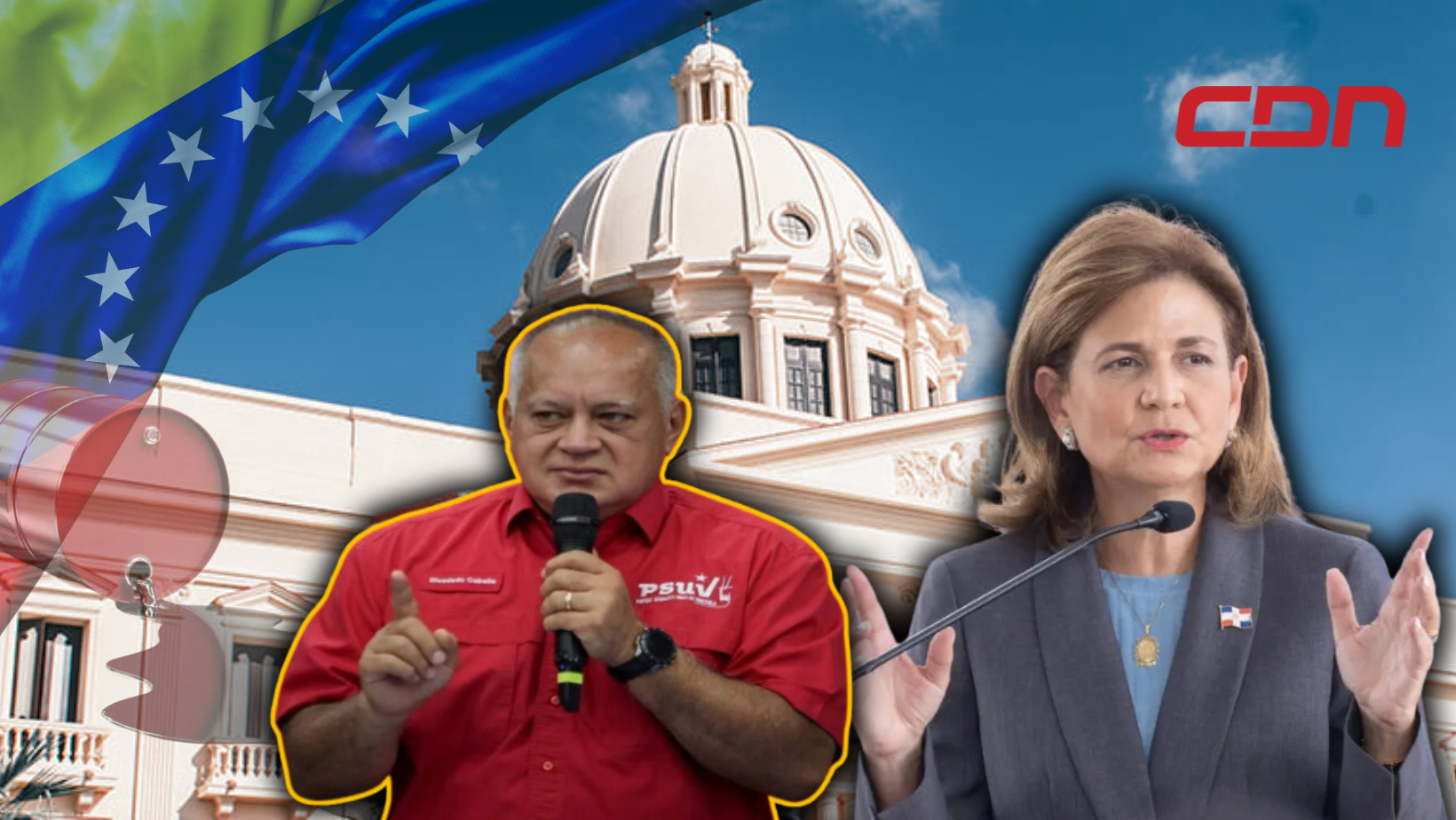 Declaraciones de la vicepresidenta Raquel Peña tras declaraciones de Diosdado Cabello, ministro de Defensa de Venezuela. Foto CDN Digital
