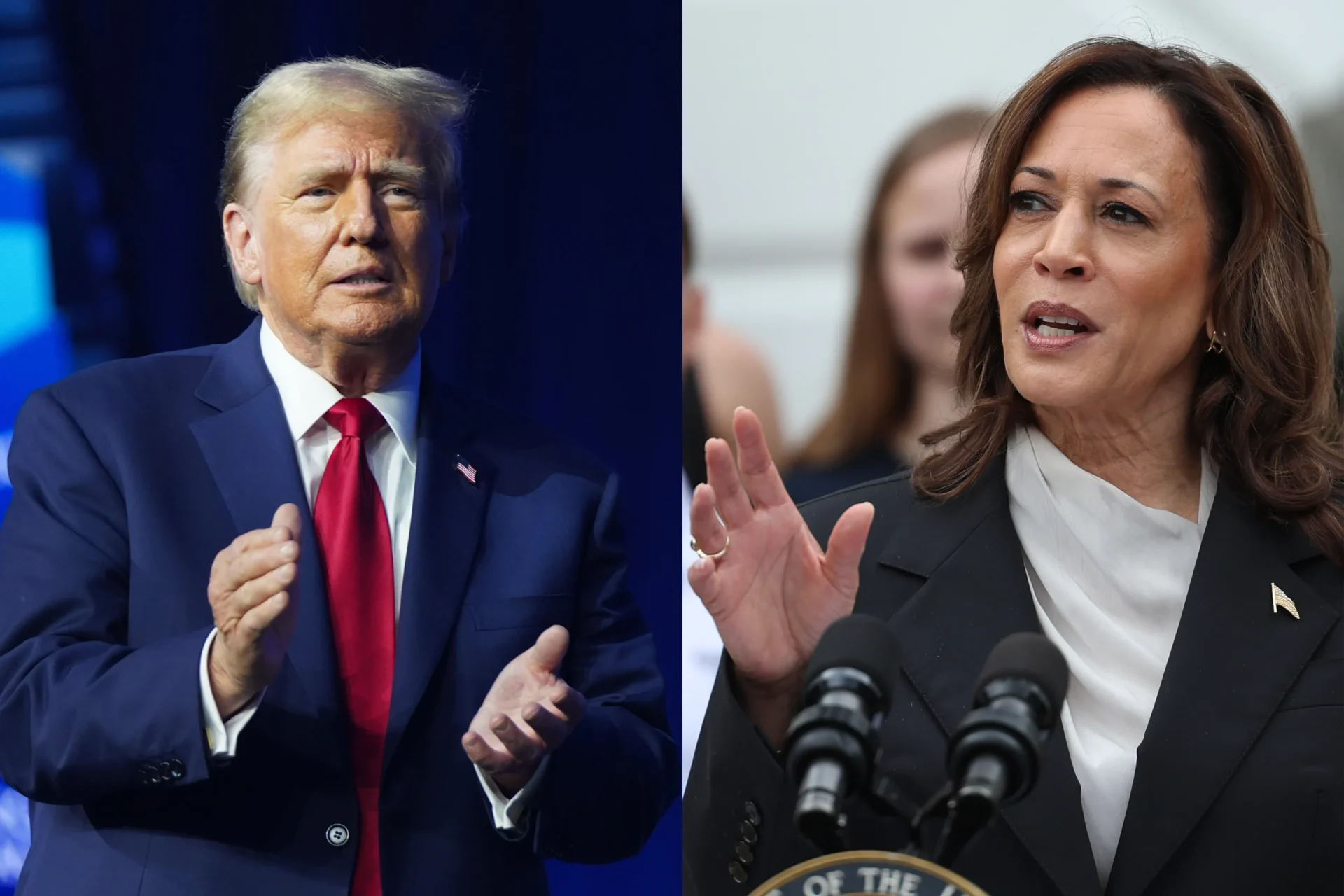 Donald Trump y Kamala Harris. EFE.