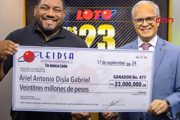 Leidsa entrega 23 millones al ganador 477 del loto
