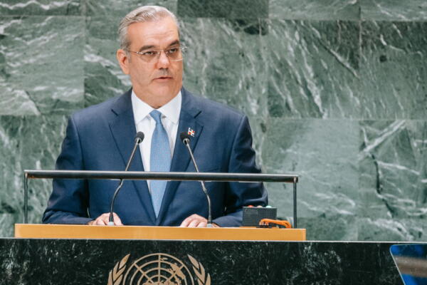 Luis Abinader, habla durante la 'Cumbre del Futuro' en la Asamblea General de las Naciones Unidas en Nueva York. EFE. 
