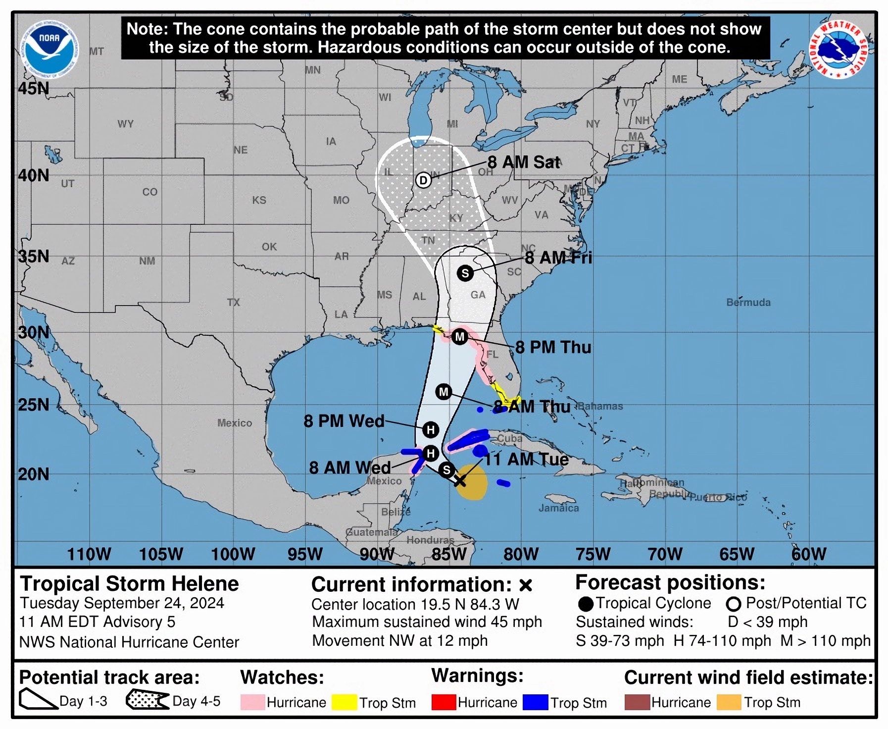 Florida en estado de emergencia ante la llegada del posible huracán Helene